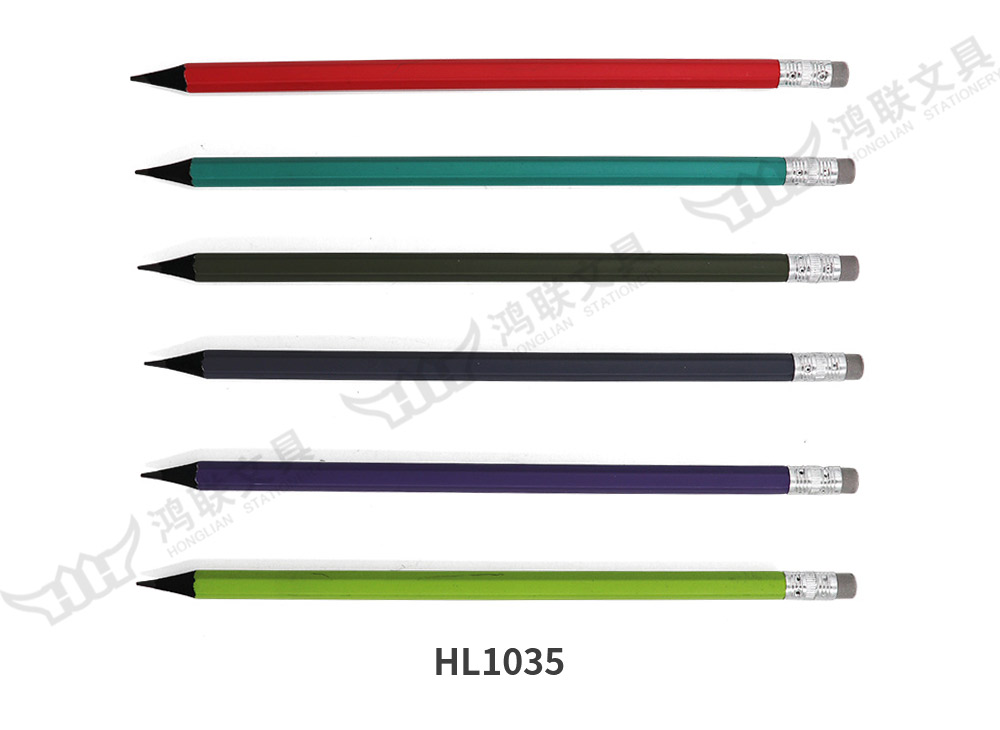 HL1035黑木哑光6色带皮头彩盒装